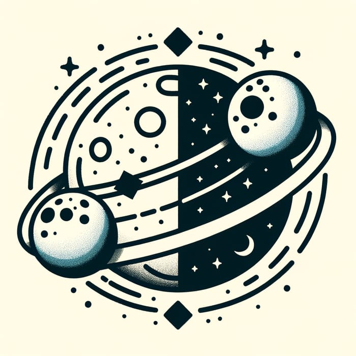 Earth and Moon: Rotation & Revolution Icon