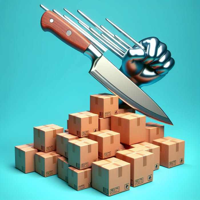 Creative Animated Butcher's Knife Slashing Shipping Costs