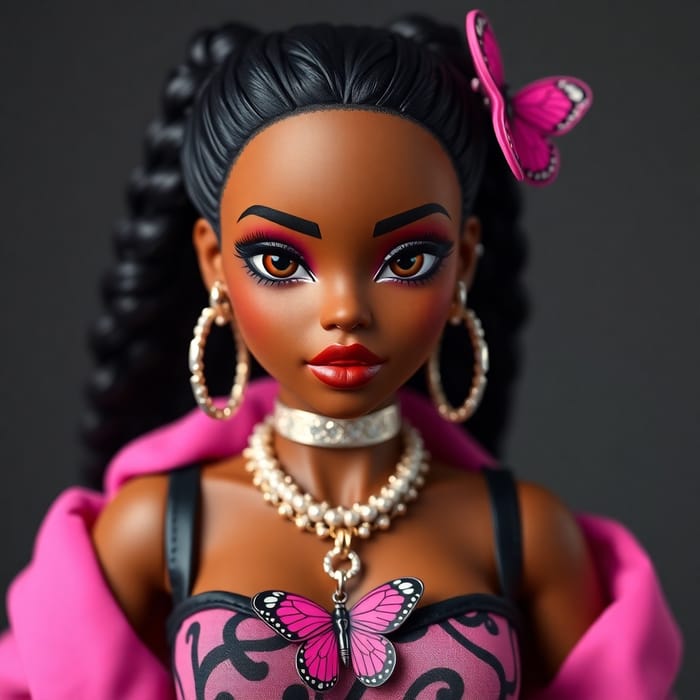 Realistic Black Female Bratz Doll - 3D Rendered Art