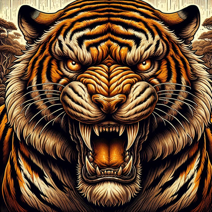 Angry Tiger - Powerful Presence in the Wild