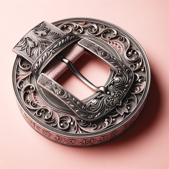 Intricately Designed Belt on Pink Airy Aesthetic Background