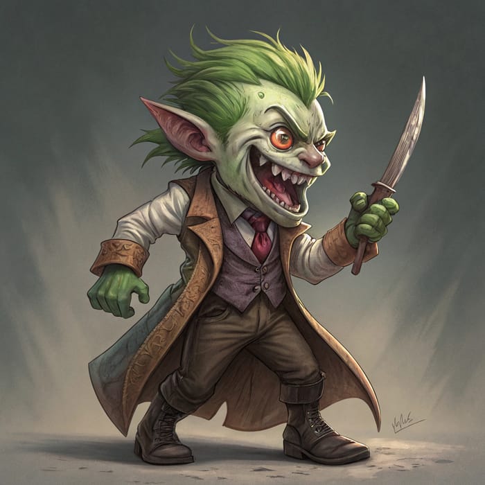 Cunning Male Ghoul Gnome - Fantasy Character Art