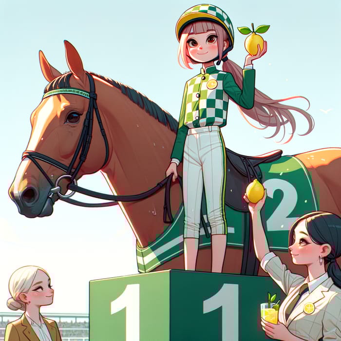 Tall Girl Wins Race with Lemon in Hand Tall Girl Wins Race with Lemon in Hand