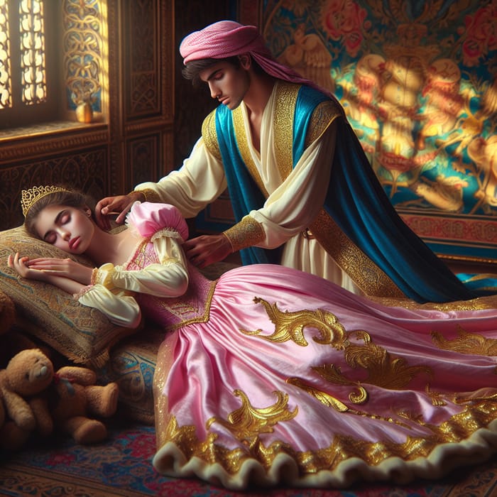 Sleeping Beauty Kissed by Prince | Enchanting Moment of Love