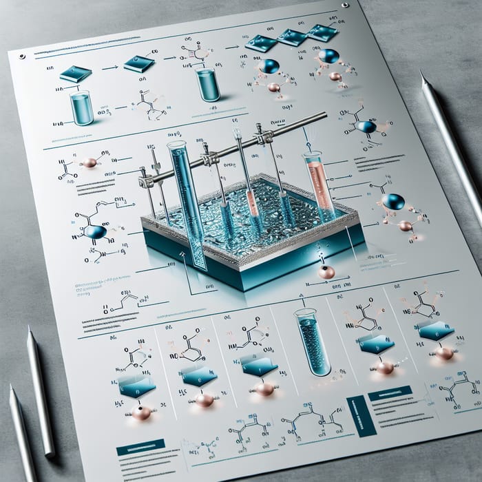 Electrolysis Poster: Silver Coating & Redox Reactions with Chemical Equations