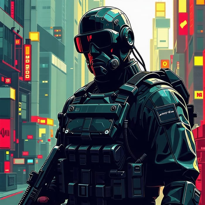 Futuristic Military Cyberpunk Art