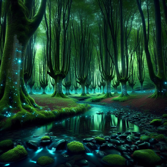 Whispering Woods Fantasy - Enchanting Woodland Scene