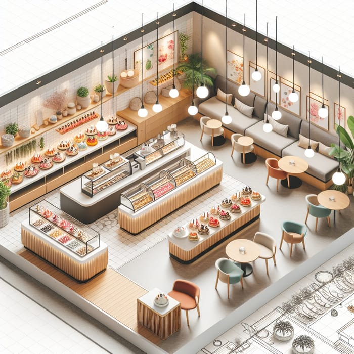 Dessert Shop Floor Plan in Korea - Spacious & Insta-Worthy