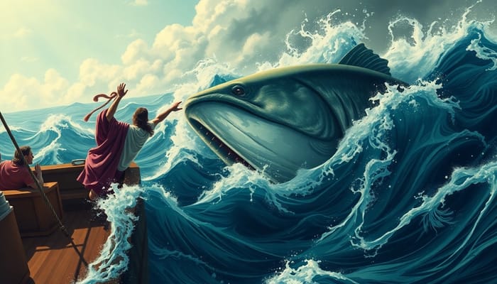 Jonah and the Big Fish: A Stormy Biblical Tale