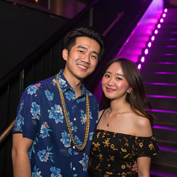 Stylish Asian Couple at a Nightclub Photo Spot