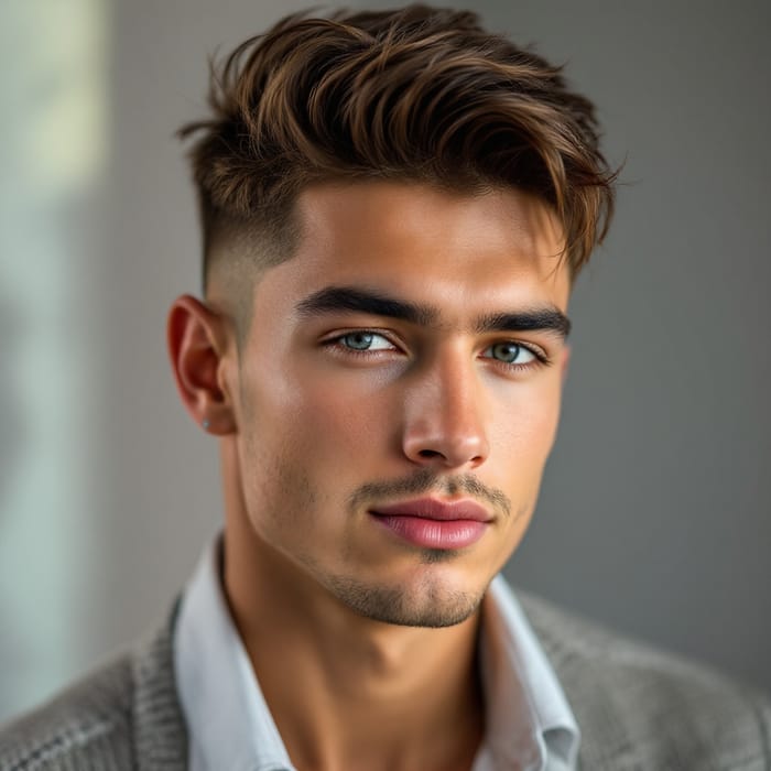 Stylish Portrait of a Handsome Young Model