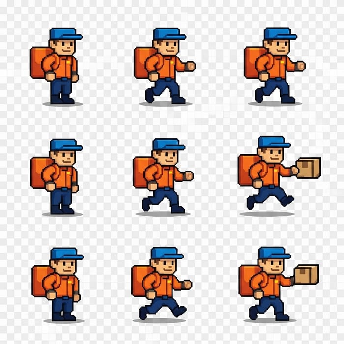2D Delivery Guy Character for Pixel Games