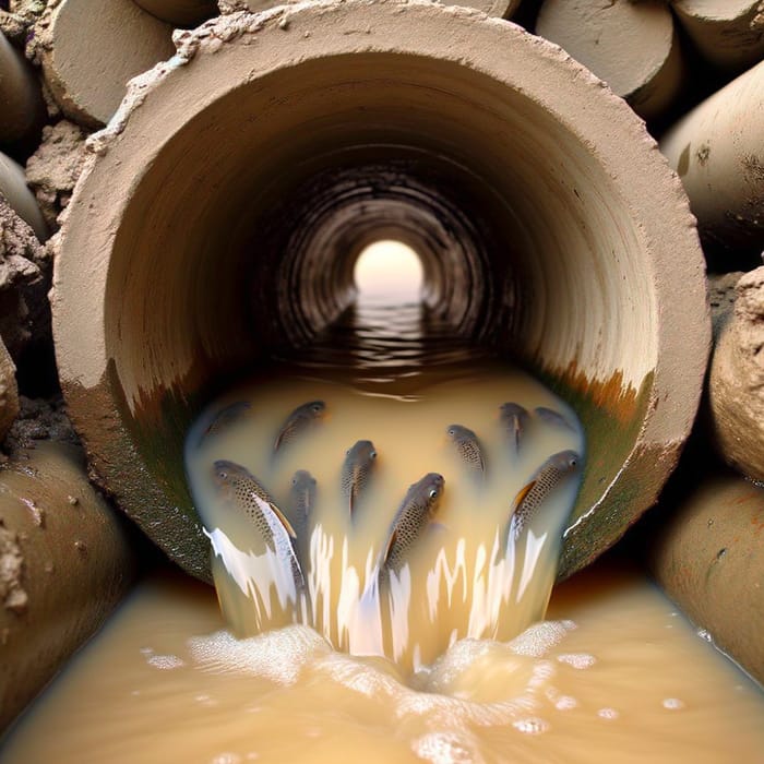 Trout in Clear Yellow Water: Small Hollows in Narrow Tube