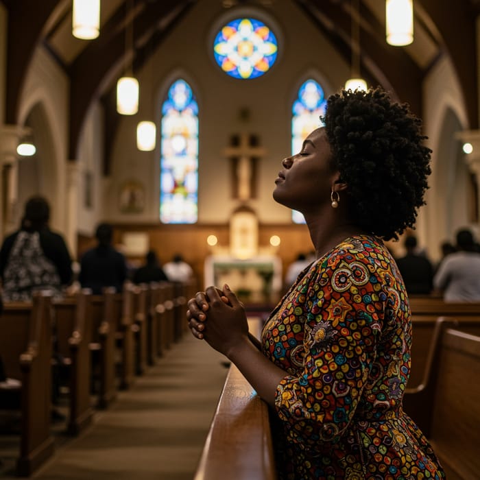 Black Women Praying at Church