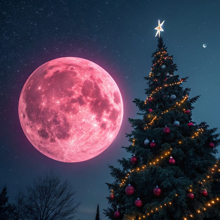 Neon Moon & Christmas Tree - Festive Vibes