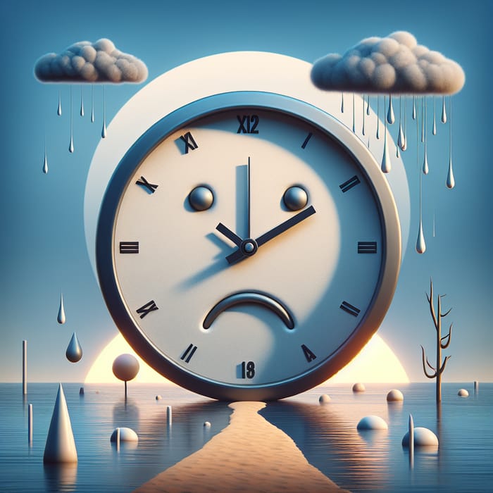 M-sadis: Surreal Clock Scene at 3:10 with Melancholic Atmosphere