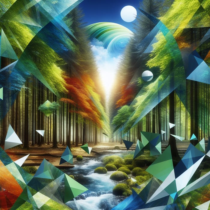 Surreal Nature Abstract in a Vibrant Forest Setting