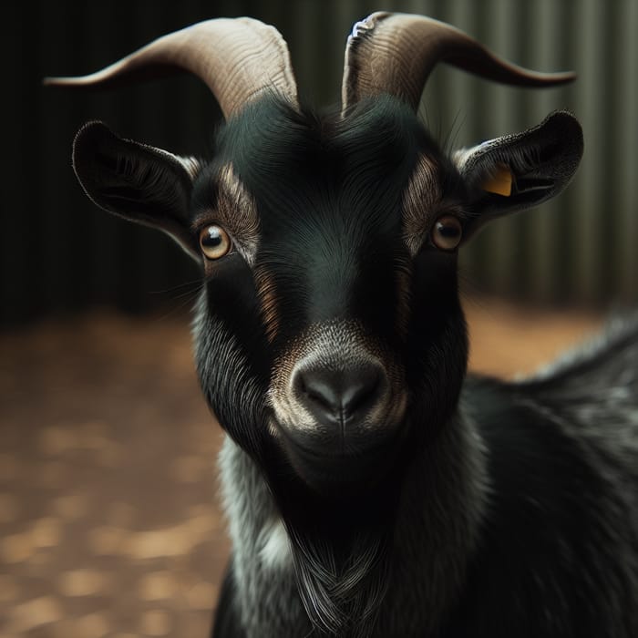 Dark Green Goat - Striking Image