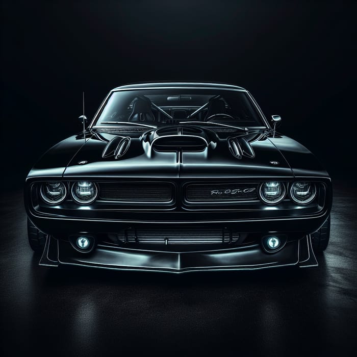 Intimidating Black Dodge Hellcat Desktop Wallpaper