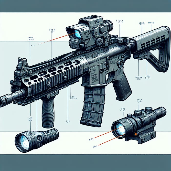 Advanced Tactical M4A1 with Holographic Sight and PEQ 15 Laser