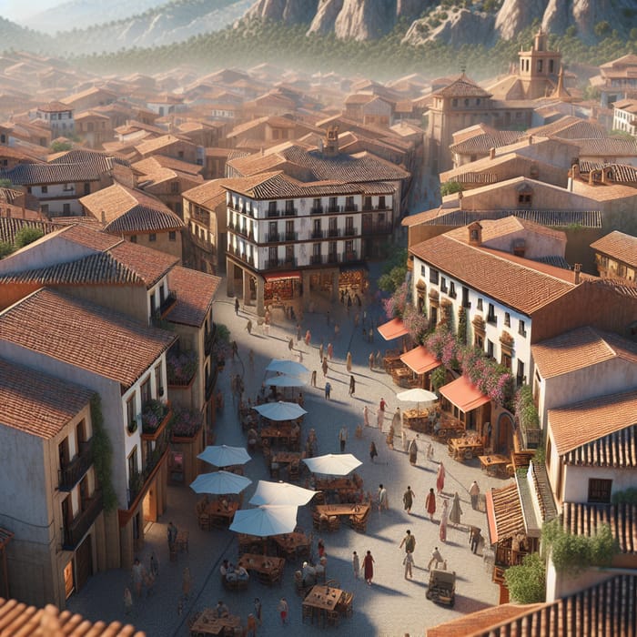 Bird's Eye View of a Charming Spanish Village