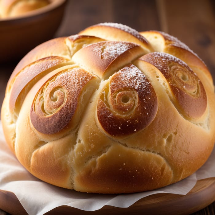 Artisanal Rosetta-Style Bread Roll Photography