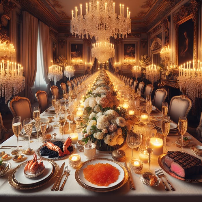 Luxurious Exquisite Dinner with Caviar, Lobster & Champagne