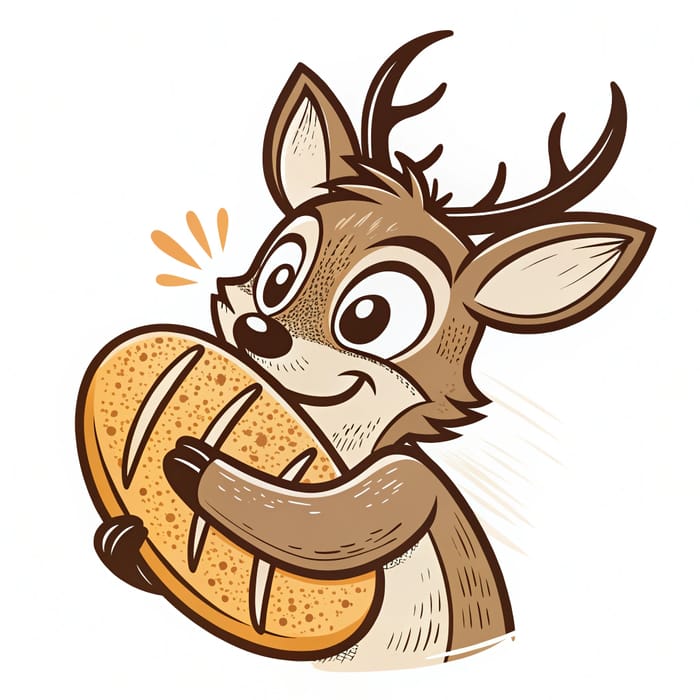 Deer Mascot Hugging Sourdough Logo Design