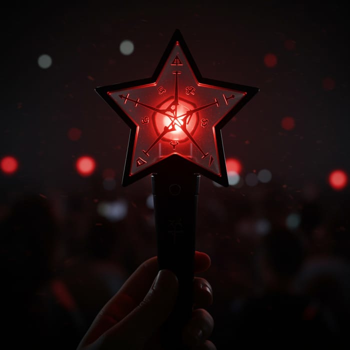 Realistic Red Gothic Star-Shaped Kpop Lightstick