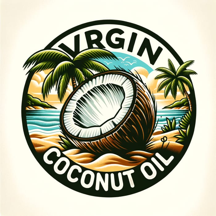 Virgin Coconut Oil Logo Design | Vibrant & Healthy Coconut