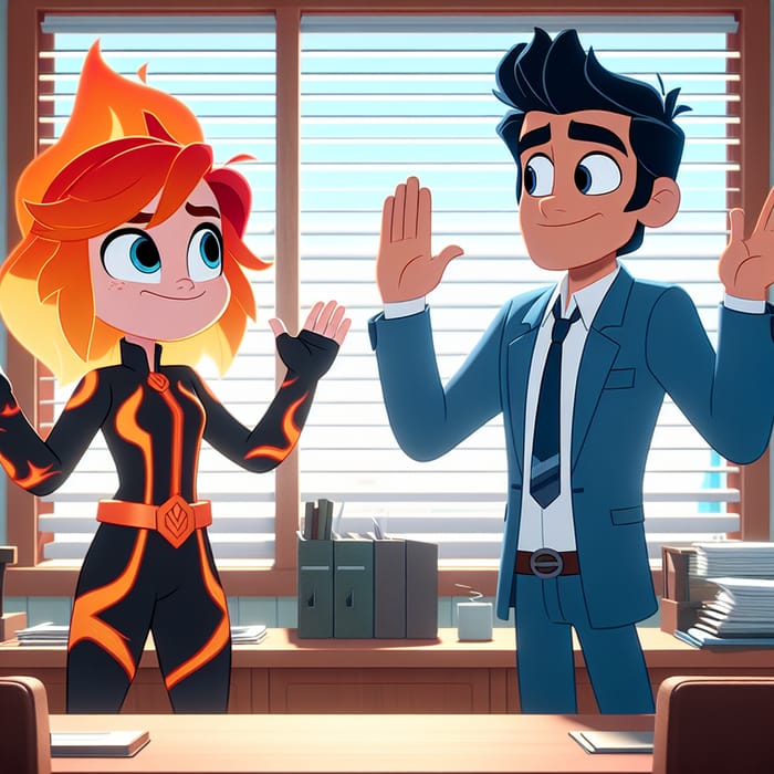Ember and Wade: Animated Characters' Friendly Disagreement in Office Ember and Wade: Animated Characters' Friendly Disagreement in Office