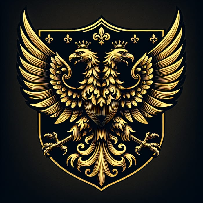 Majestic Golden Double-Headed Eagle Coat of Arms