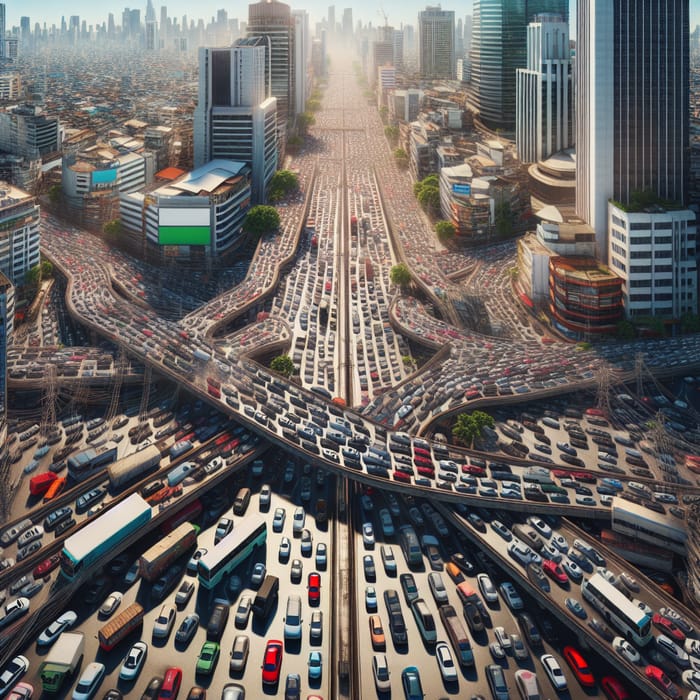 Urban Metropolis with Ten Million Cars