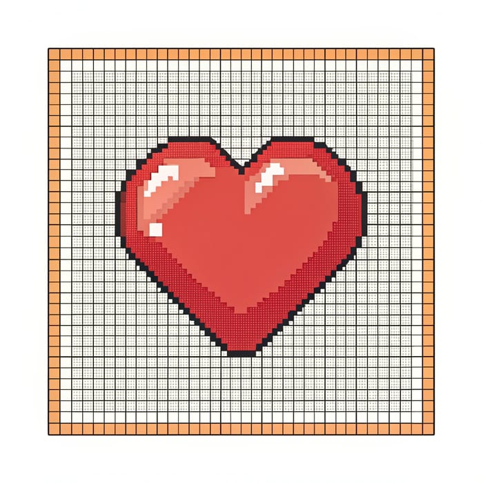 16x16 Pixel Heart Shaped Stone Art