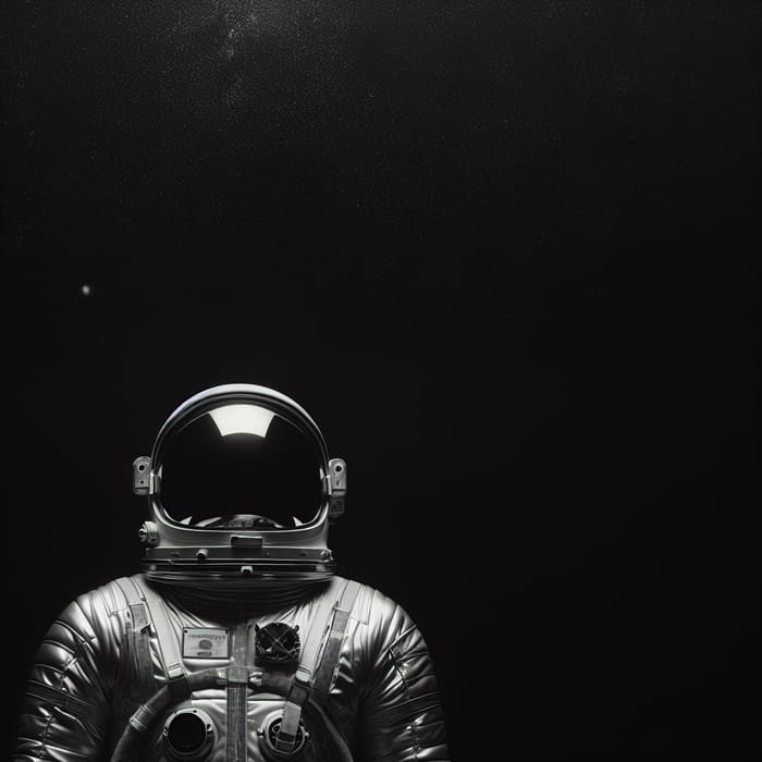 Astronaut in Shiny Space Suit on Minimalist Background