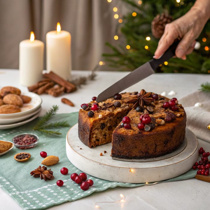 Delicious Fruit Cake Cutting Ceremony