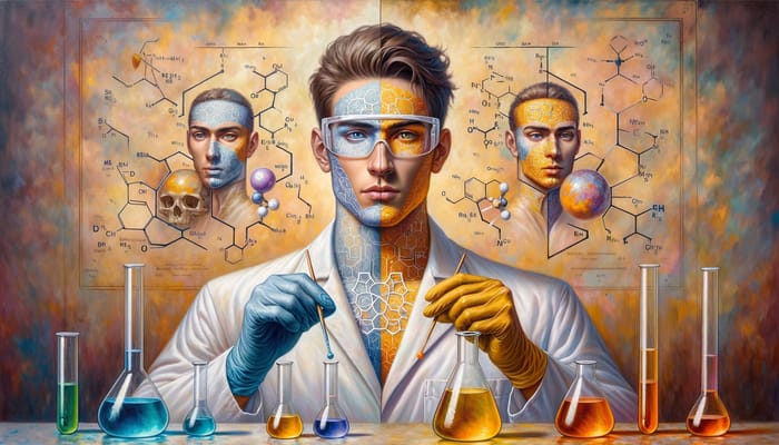 Chemistry Personified: A Unique Oil Painting