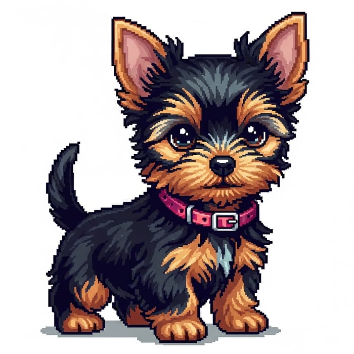 Adorable Pixel Art Yorkshire Puppy Adorable Pixel Art Yorkshire Puppy