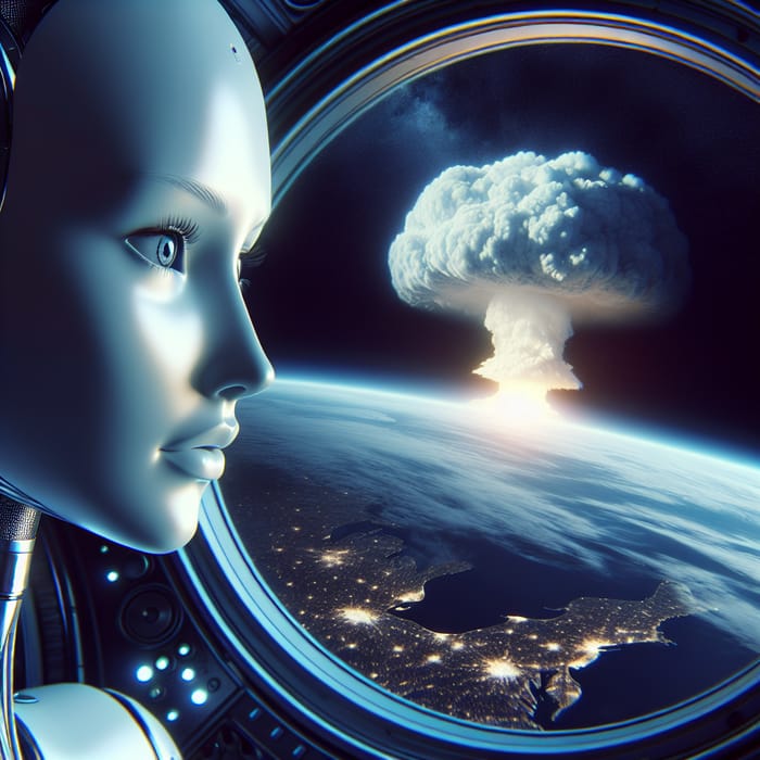 Feminine Android AI Bids Farewell to Earth