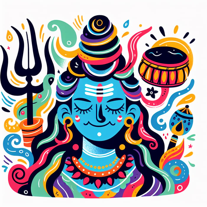 Shiva Vibrant Illustrations: Playful & Colorful Divine Energy