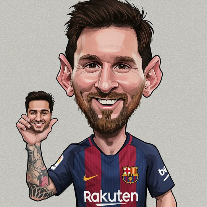 Funny Caricature of a Messi-Lookalike Friend Funny Caricature of a Messi-Lookalike Friend