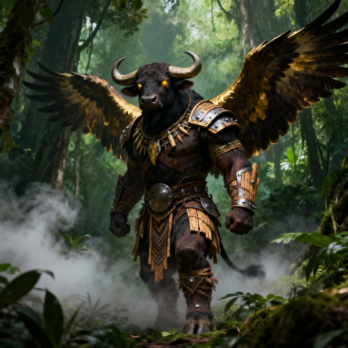 Jungle Warrior: Buffalo-Eagle Hybrid Hero Jungle Warrior: Buffalo-Eagle Hybrid Hero