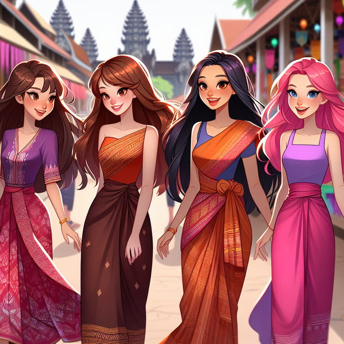 Fictional Young Women in Cambodian Dresses | Unique DDLC Characters