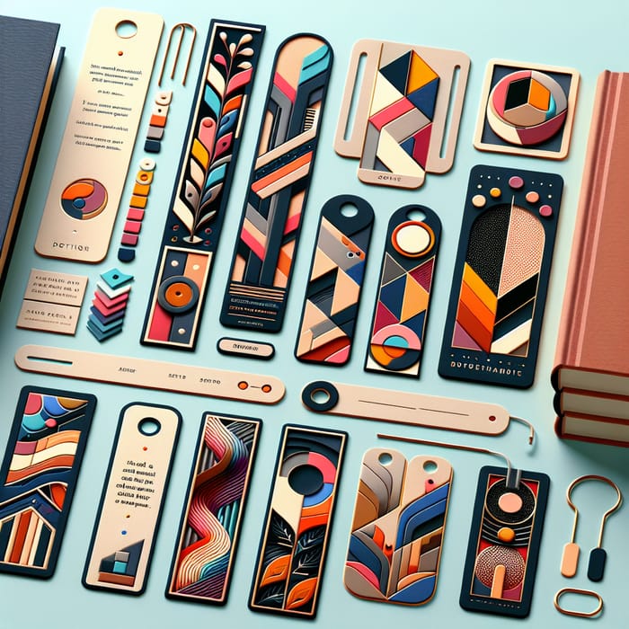 Modern & Stylish Bookmarks: Geometric Shapes, Vibrant Colors & Motivational Quotes