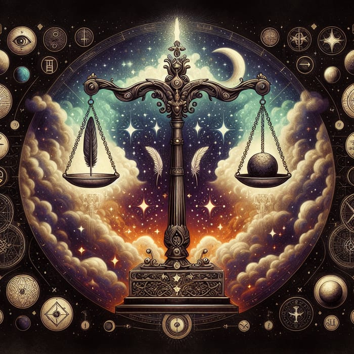 Balance & Mystical Law - Cosmic Symbol Artwork