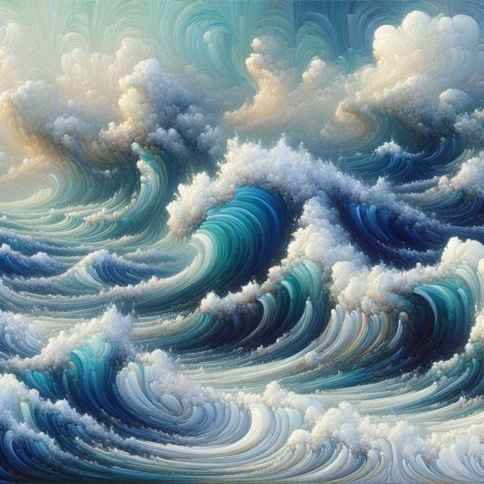 Abstract Ocean Waves Art - Vibrant & Tranquil