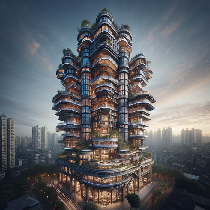 Intricately Designed Towering Structure | Cityscape Views