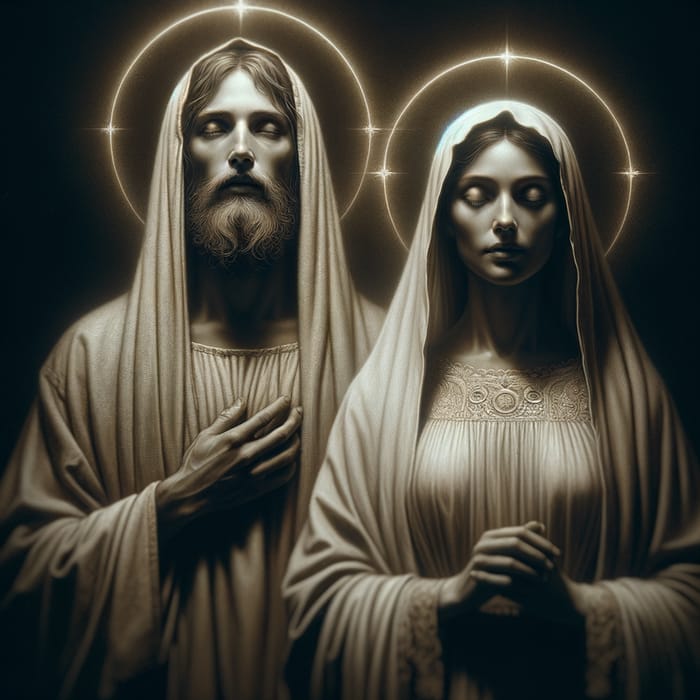 Jesus and Virgin Mary: Traditional Religious Scene Brought to Life