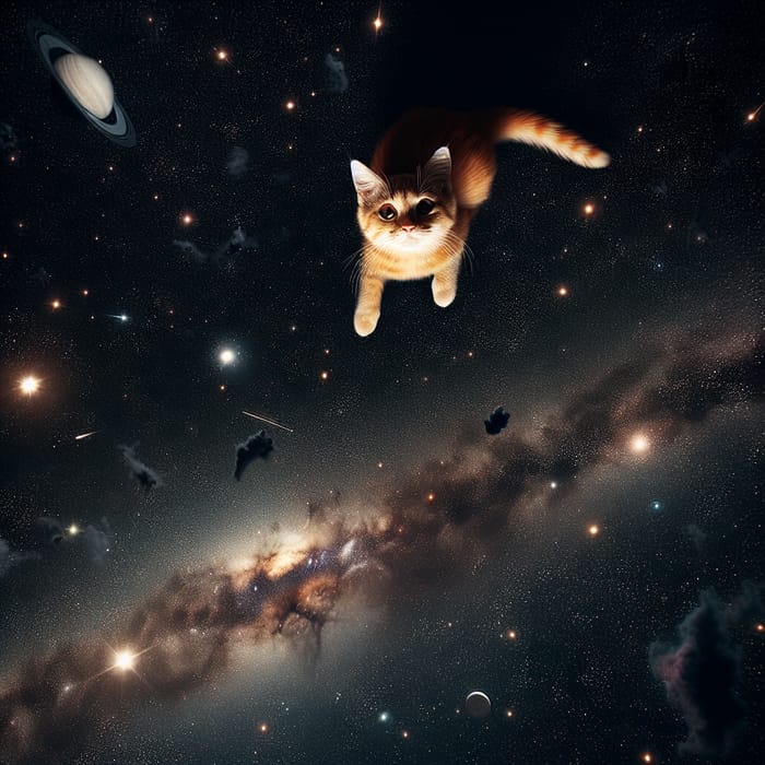 Cat in Space: Curious Feline Explores Weightless Cosmos