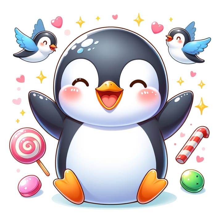 Cute Joyful Penguin - Adorable Animal Imagery